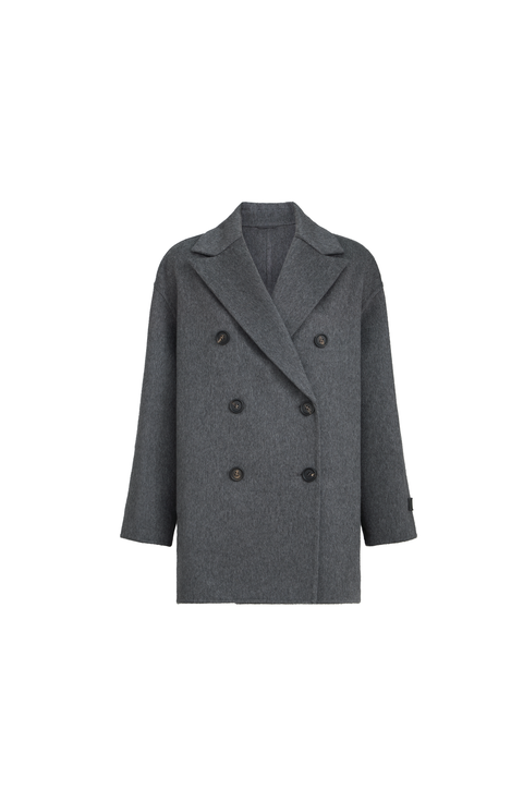 Cashmere double beaver cloth pea coat