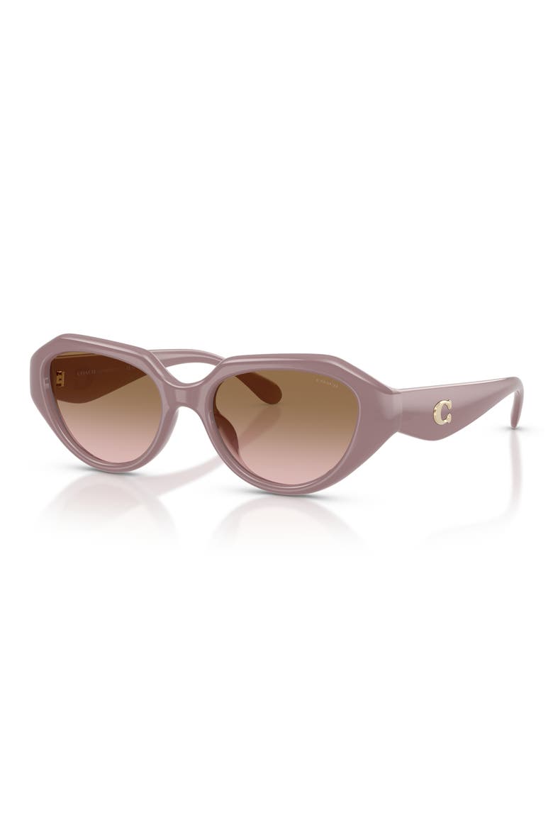 52mm Irregular Sunglasses, Alternate, color, MILKY PUTTY / BROWN PEACH