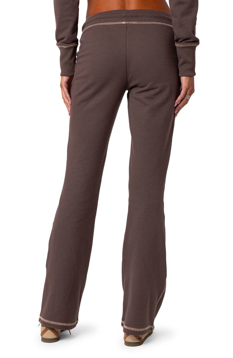 EDIKTED Alexia Low Rise Cotton Sweatpants, Alternate, color, Brown