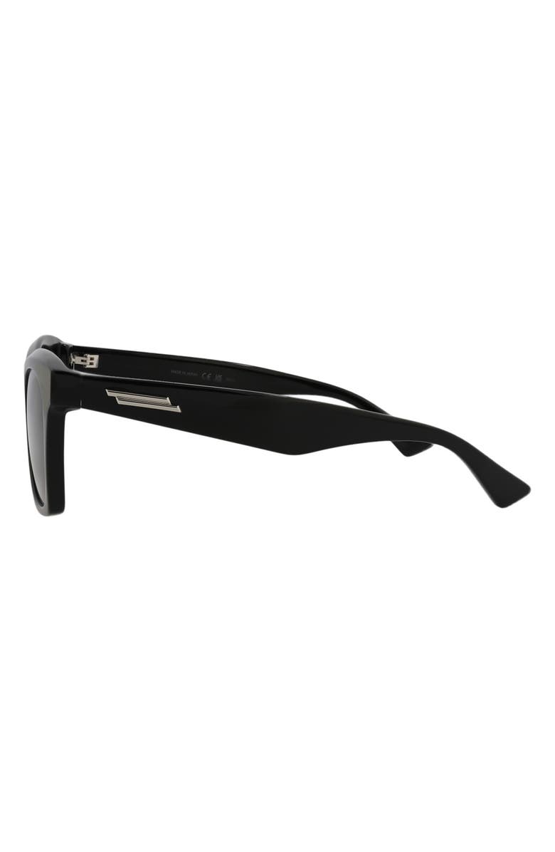 Bottega Veneta 54mm Square Sunglasses, Alternate, color, Black Black Grey