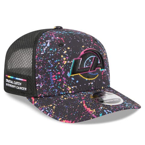 Men
s New Era Black Los Angeles Rams 2025 NFL Crucial Catch 9SEVENTY Adjustable Hat