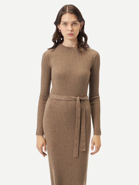 Blubre Dress Long Sleeve “Cashmere Silk” Ardor Knit Maxi Dress in Navy Cashmere Silk – Gabriela Hearst