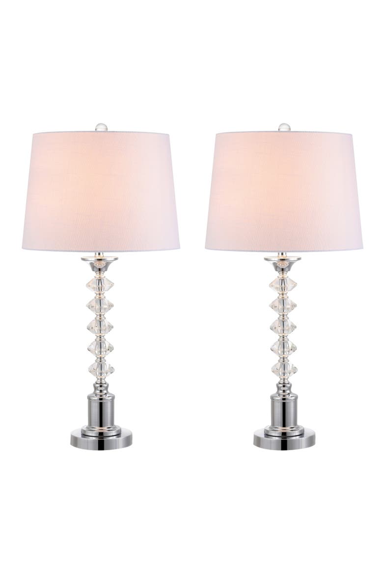 Kinsley 28" Crystal LED Table Lamp, Clear/Chrome, Main, color, Clear/Chrome