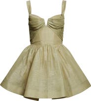 Zimmermann Rebellion Draped Linen & Silk Fit & Flare Minidress