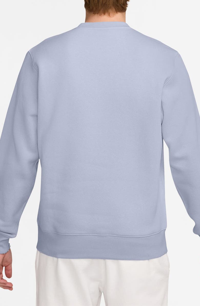 Nike Club Brushed Fleece Crewneck Sweatshirt, Alternate, color, Ghost/ White