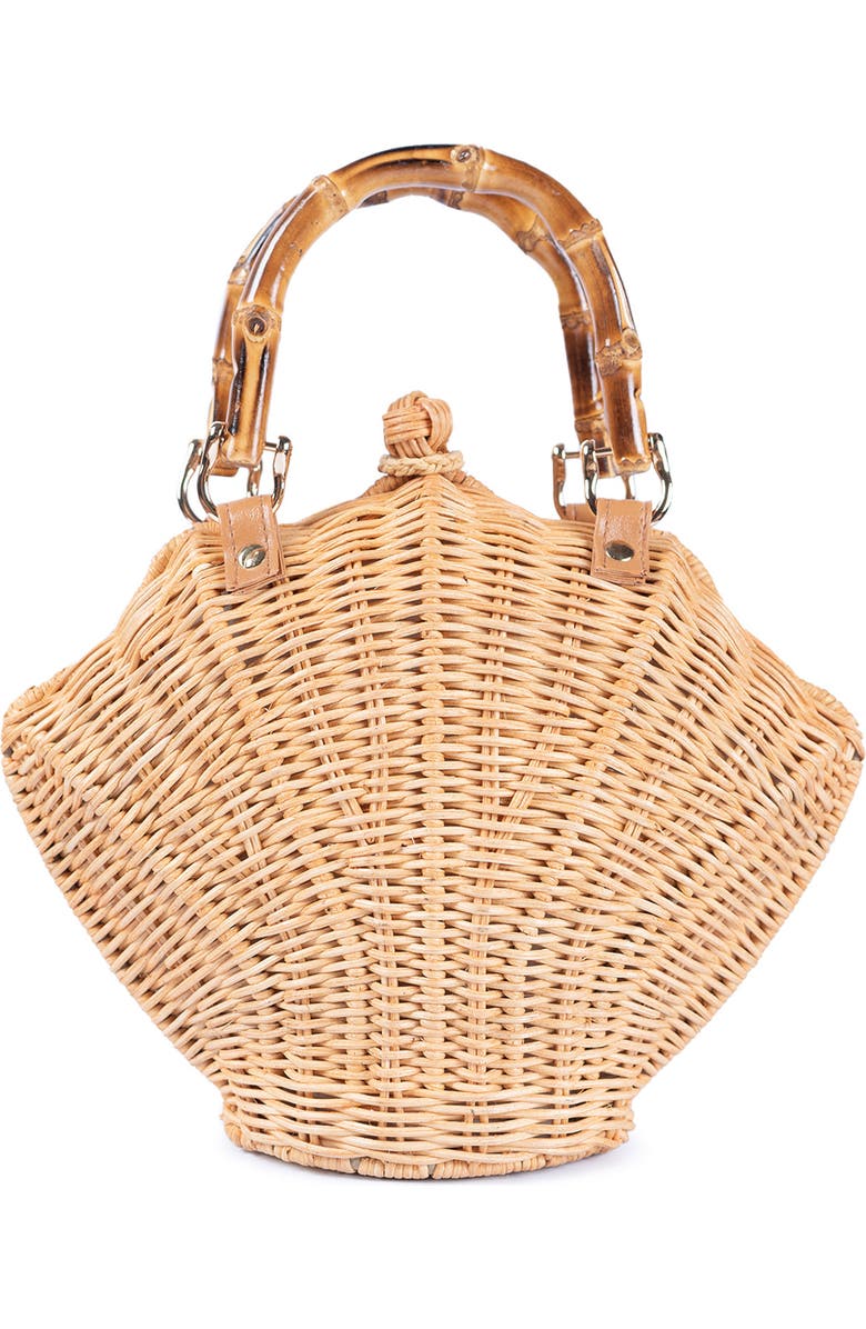 Jelavu Shelly Handwoven Rattan Seashell Bag, Main, color, Natural