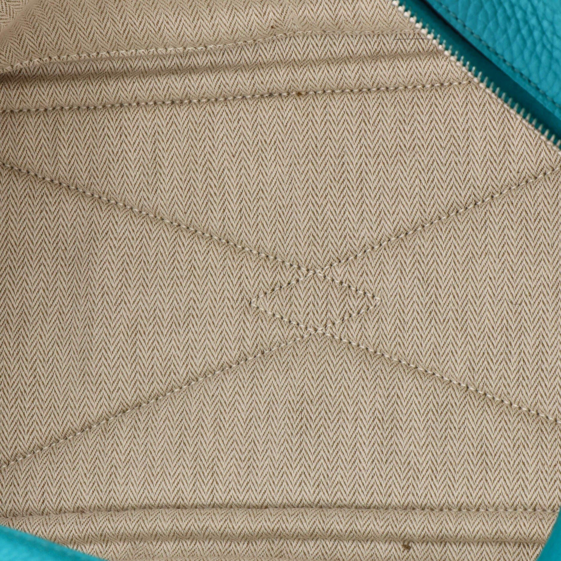 Pre-Owned Hermes Victoria II Bag Clemence 35, Alternate, color, Bleu Paon