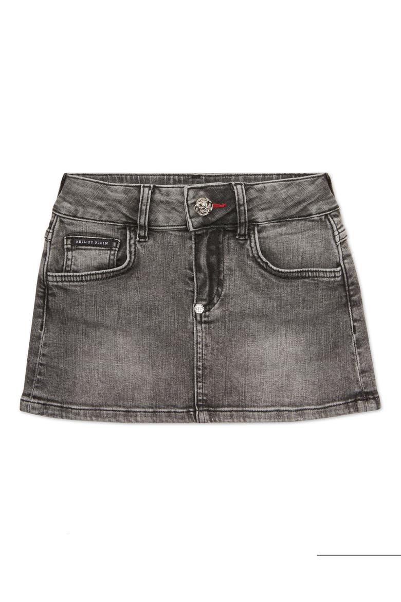 Denim Mini Skirt Girl, Main, color, GREY SMOKE