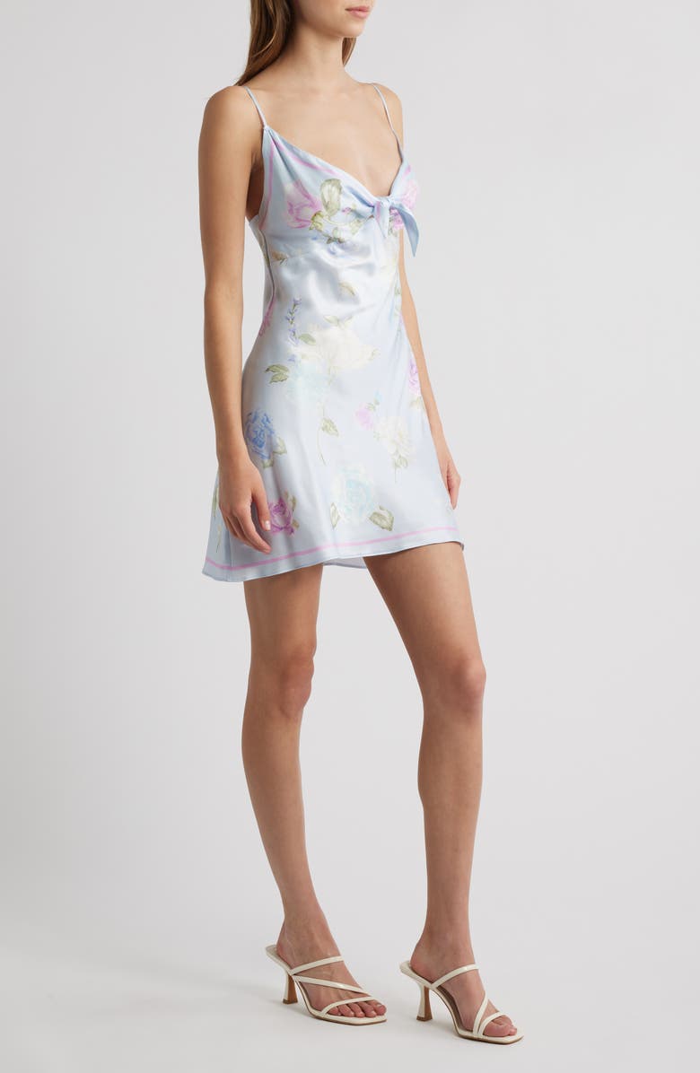 LoveShackFancy Beliona Floral Minidress, Alternate, color, Amethyst Sky