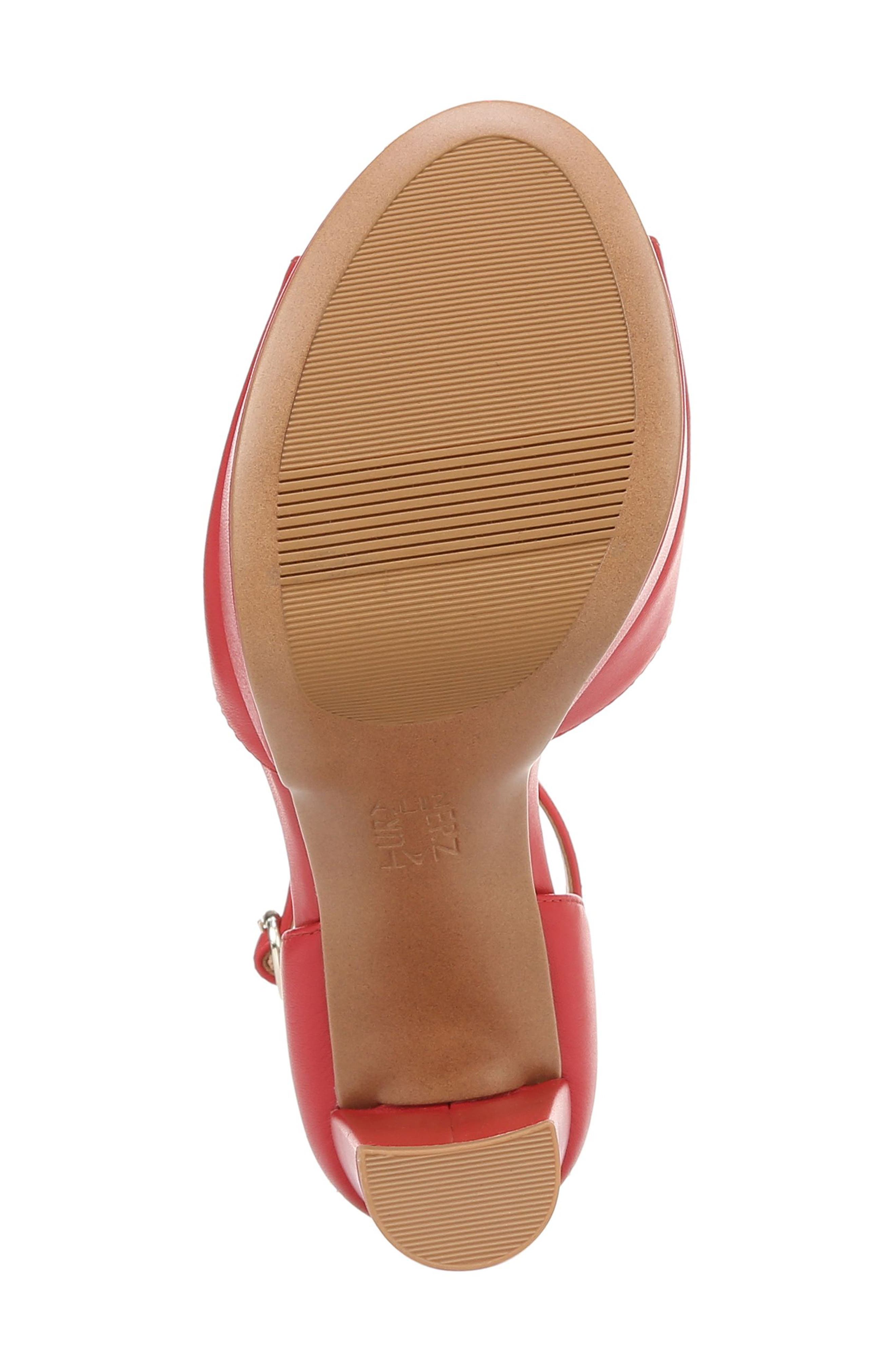Naturalizer Melina Ankle Strap Platform Sandal, Alternate, color, Crimson Red Leather