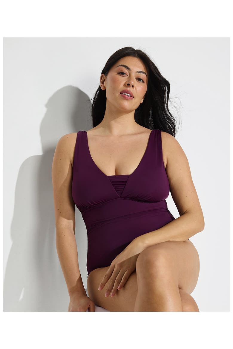 D-Cup Slender Grecian Tummy Control Chlorine Resistant One Piece Swimsuit, Alternate, color, Dark Wine
