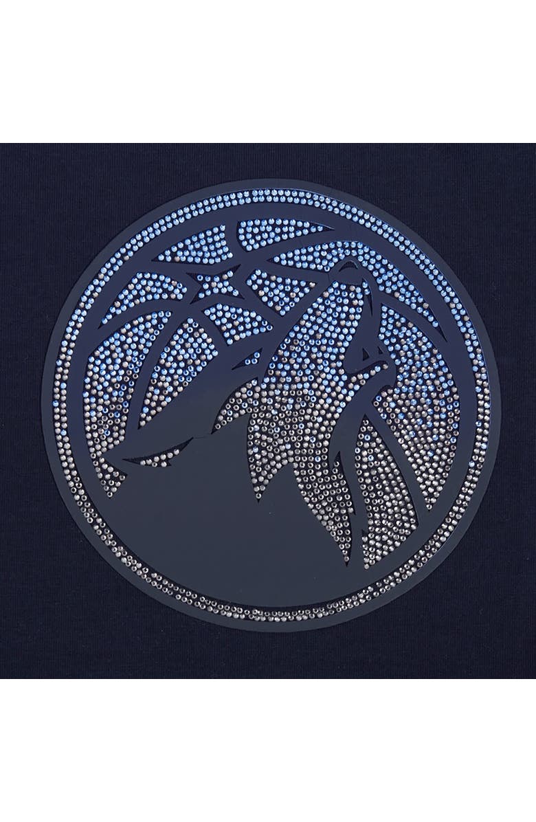 PRO STANDARD Women's Pro Standard Navy Minnesota Timberwolves Jewels Boxy Cropped T-Shirt, Alternate, color,