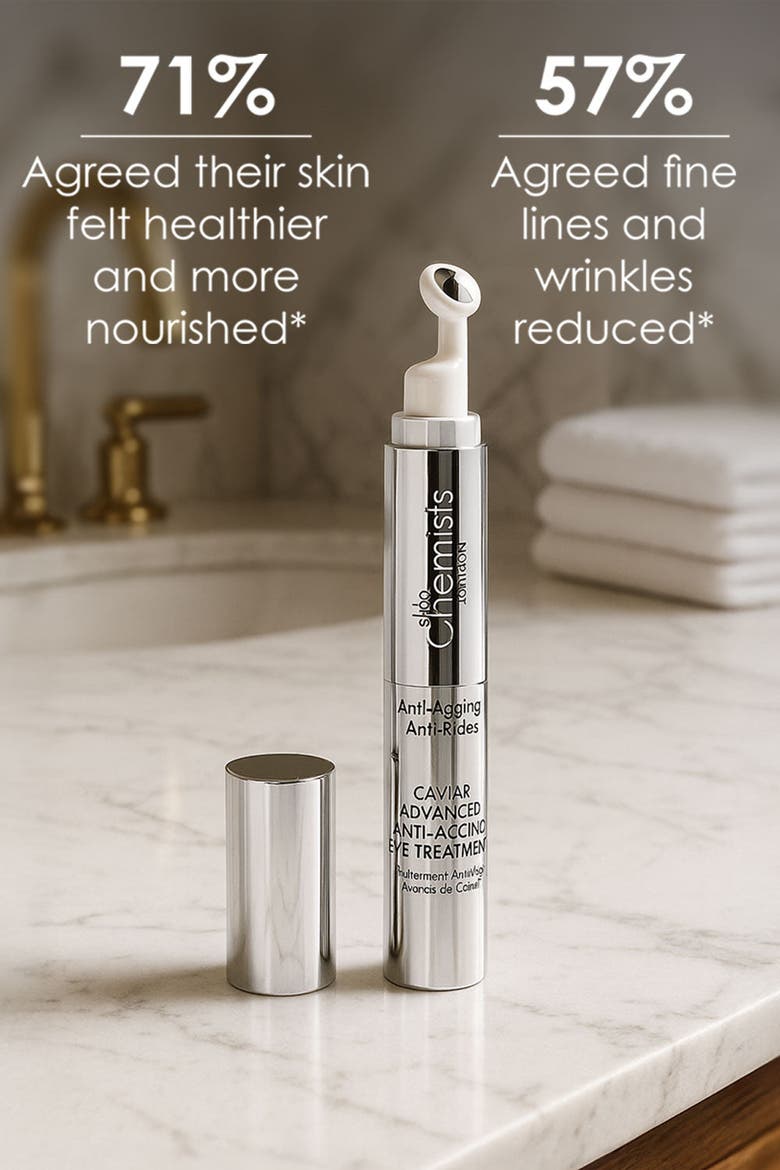 Caviar Advanced Anti-Aging Eye Treatment 15ml for Loss of Firmness, Fine Lines & Wrinkles, Alternate, color, White