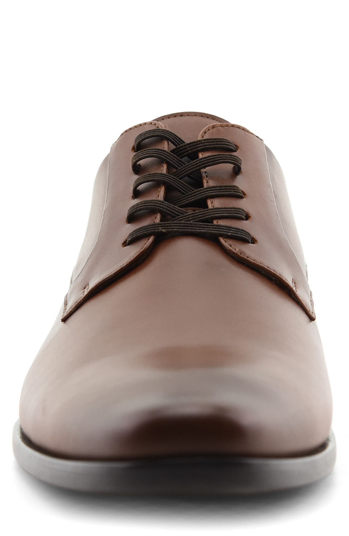 Marchello Faux Leather Plain Toe Derby, Alternate, color, TAN 2 SYNTHETIC SMOOTH