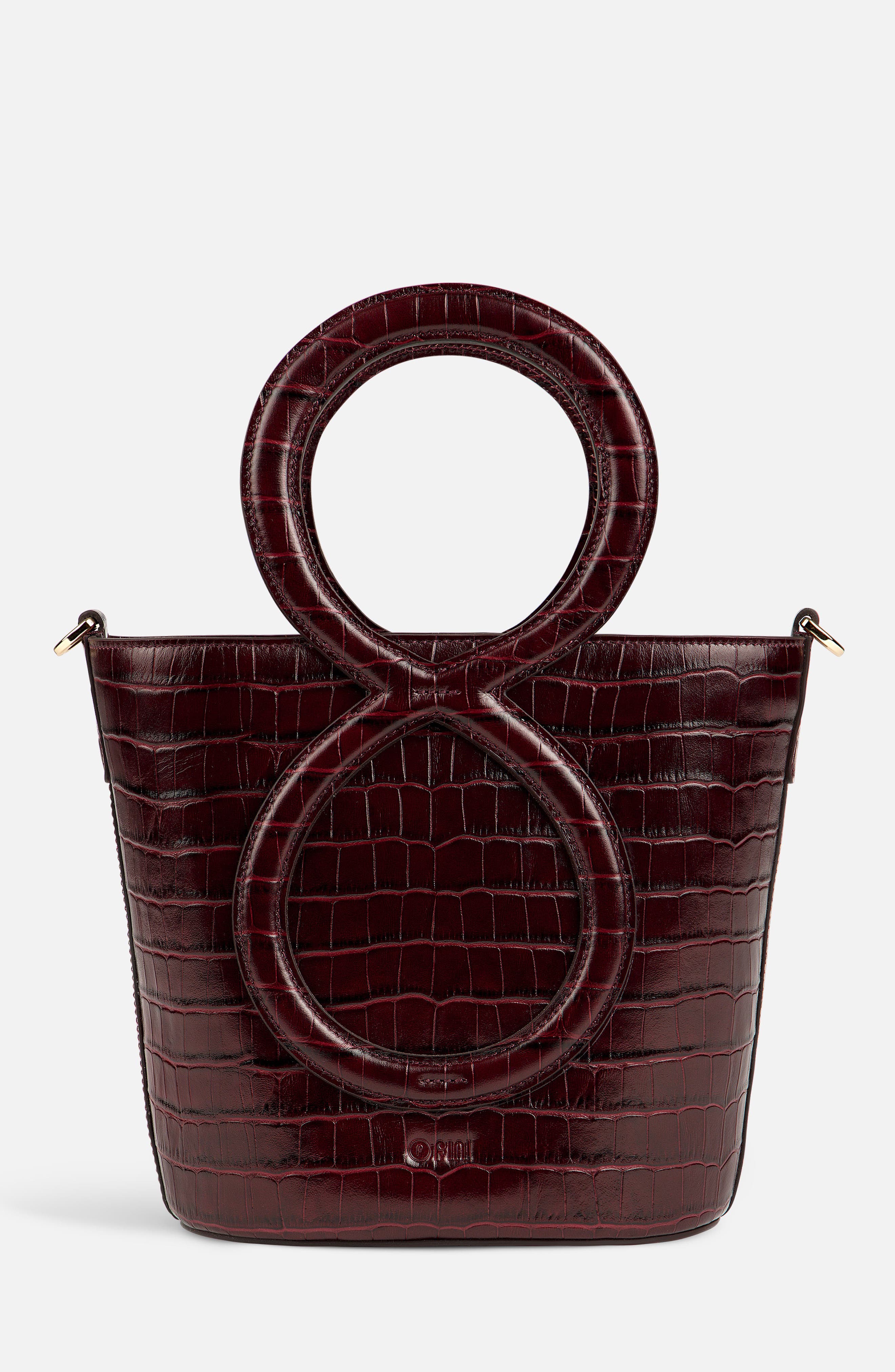 Infinity Bag - Burgundy Croc Embossed, Main, color, Burgundy