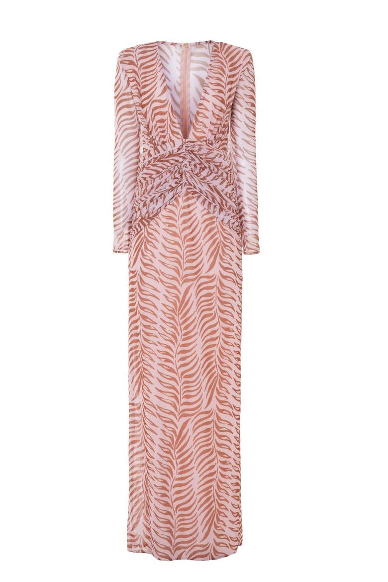 Botanic Retro Tulle Maxi Dress, Alternate, color, LIGHT PINK