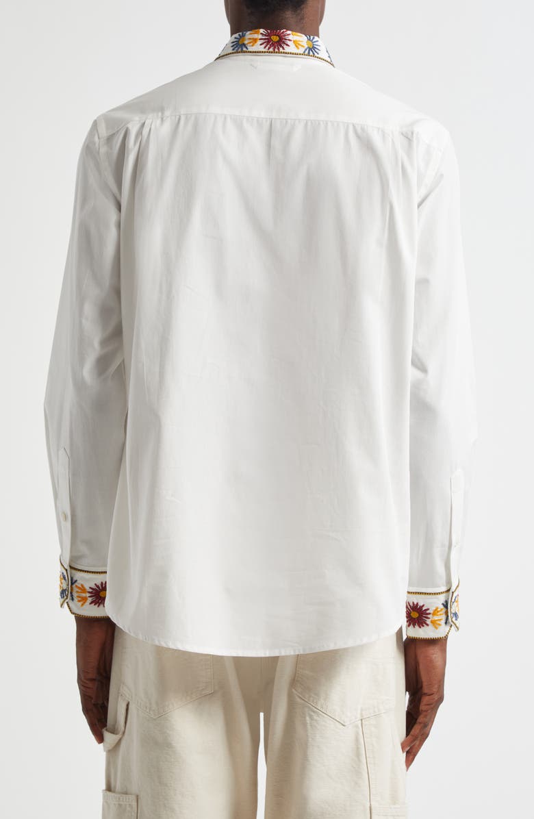 Bode Candyfloss Cotton Button-Up Shirt, Alternate, color, White Multi