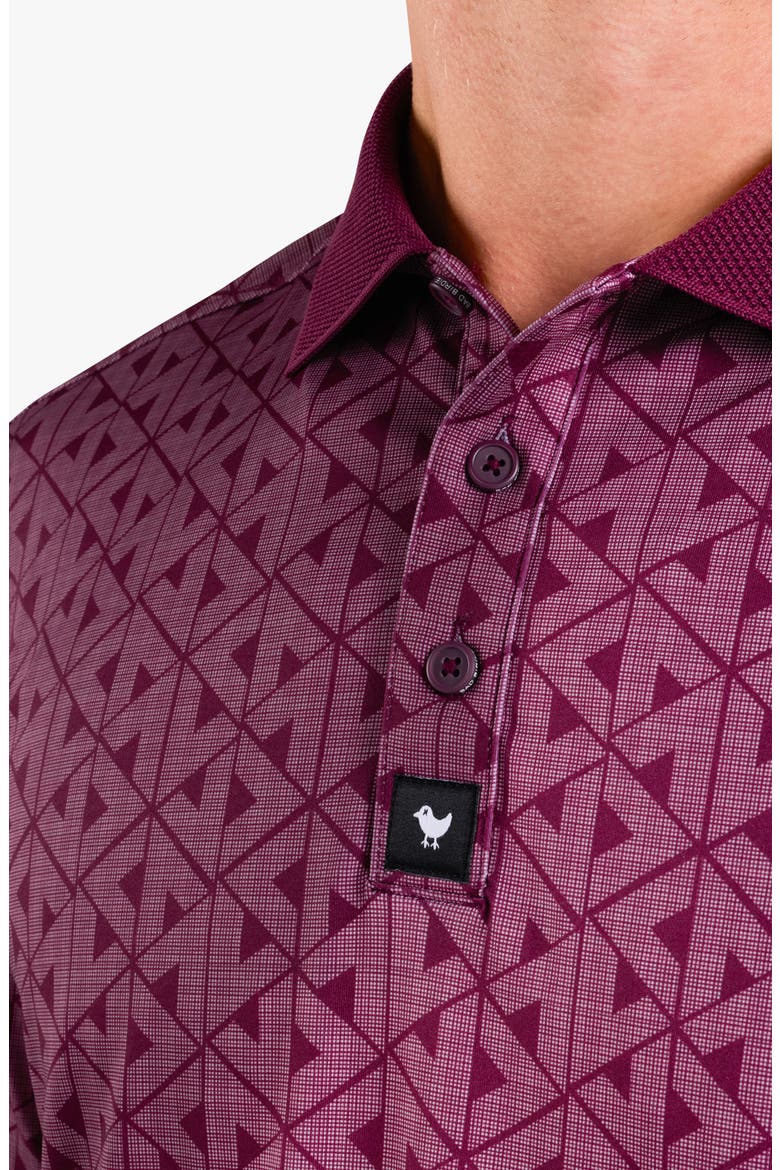 Ridge Geo Pattern Performance Golf Polo, Alternate, color, NIGHTCAP - FIG