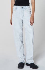 Unpublished Rumi Stripe High Waist Wide Leg Jeans