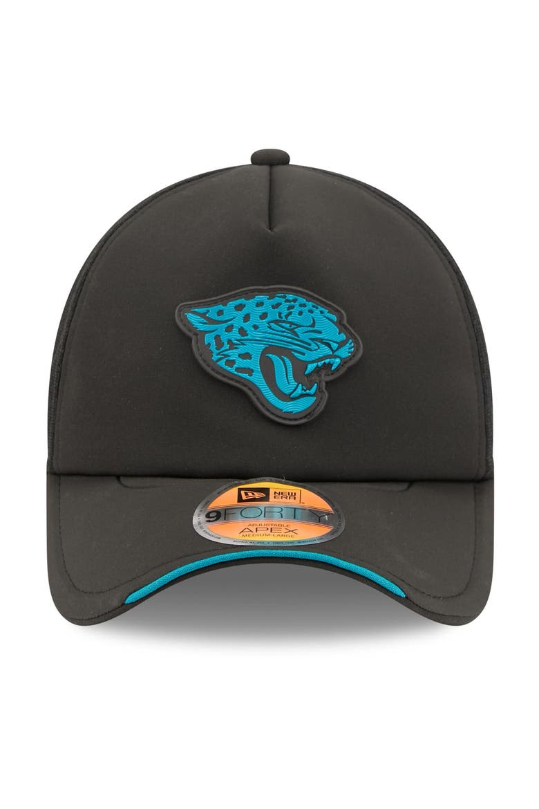 Men's New Era Black Jacksonville Jaguars 2026 Sideline Apex 9FORTY Adjustable Trucker Hat, Alternate, color, Black