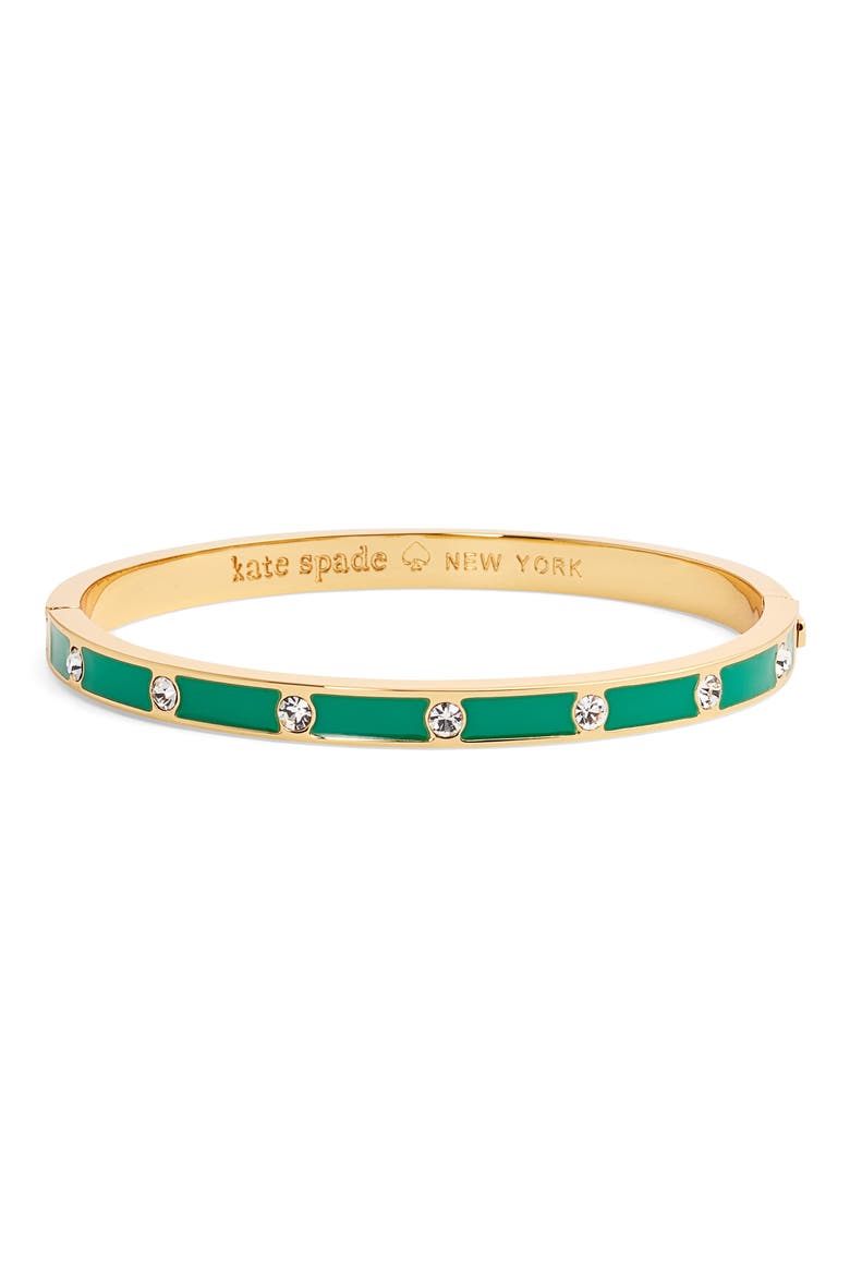crystal & enamel hinge bangle, Main, color, GREEN