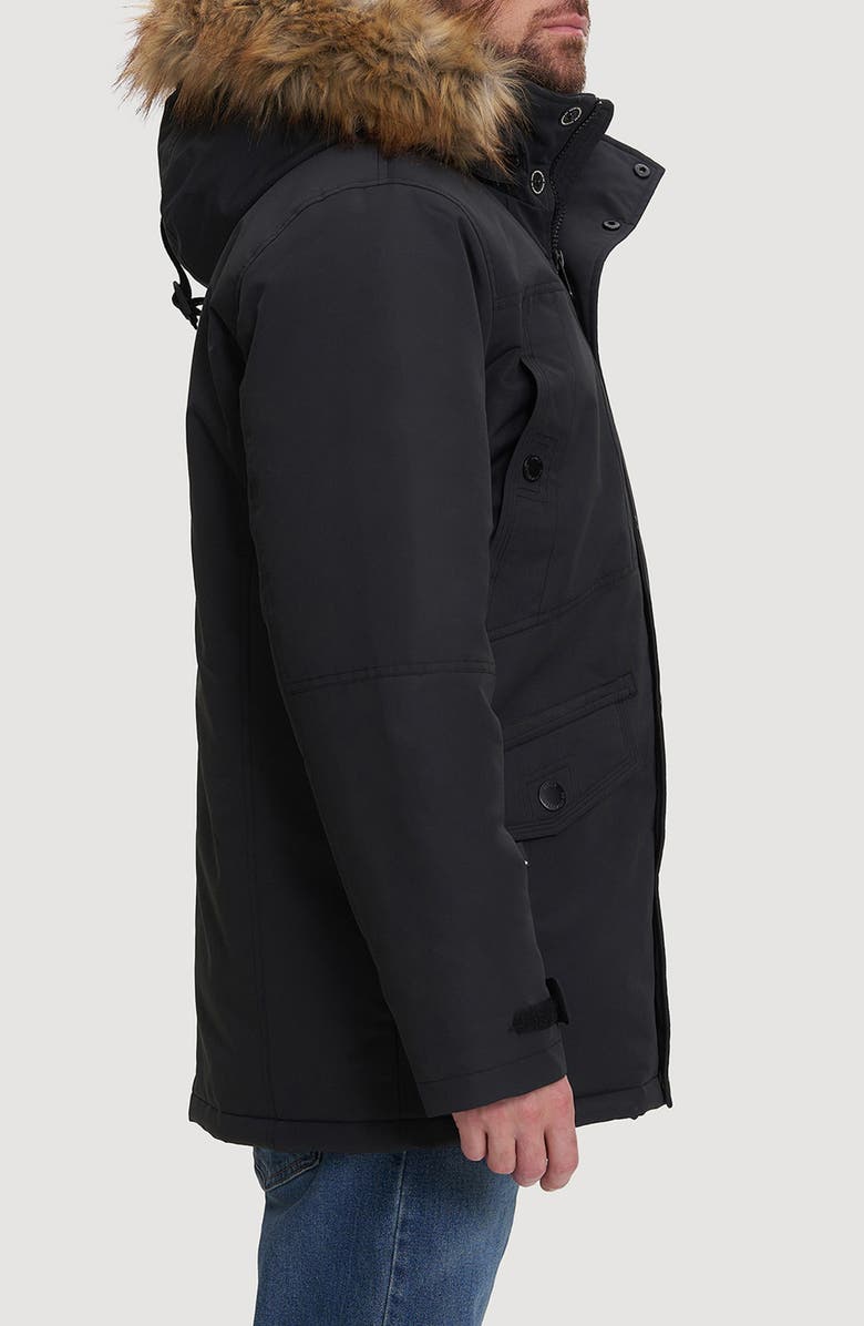 Noize Jacob Faux Fur Trim Hooded Insulated Parka Jacket, Alternate, color, Black