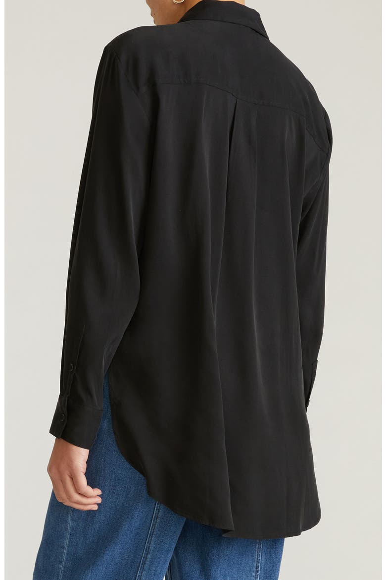 Cooling Oversize Button-Up Shirt, Alternate, color, BLACK