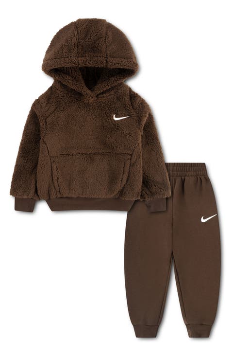 Kids' High-Pile Fleece Hoodie & Pants Set