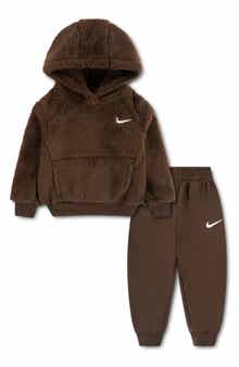 Kids' High-Pile Fleece Hoodie & Pants Set