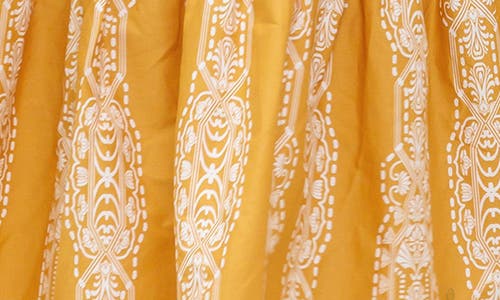 Flying Tomato Geometric Floral Stripe Maxi Shirtdress In Yellow