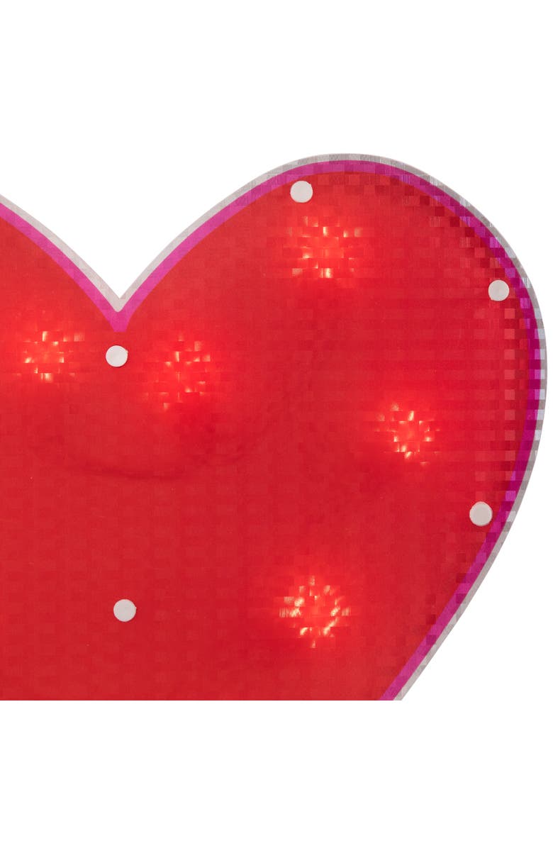 Northlight 12" Lighted Shimmering Red Heart Valentine's Day Window Silhouette, Alternate, color, Red