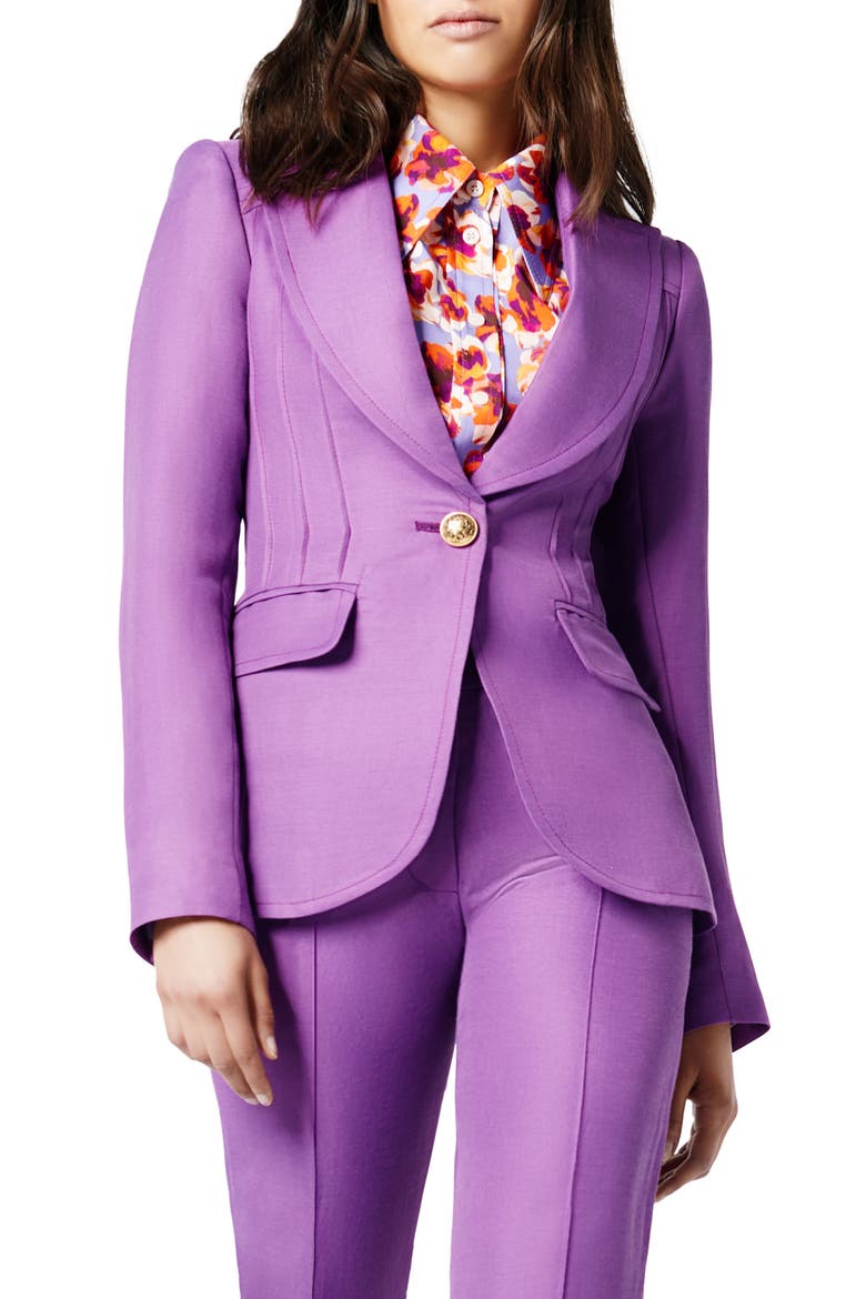 Pintuck Blazer, Main, color, VIOLET