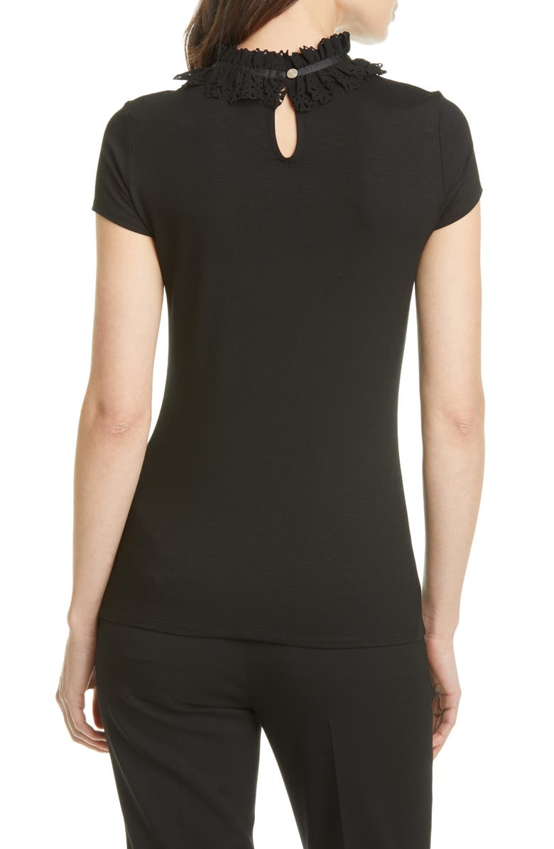 Ted Baker London Ruffle Neck Knit Top, Alternate, color, 