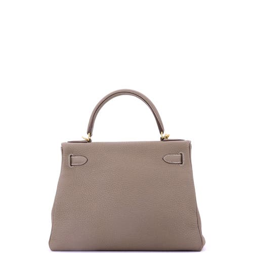 Pre-owned Hermes Hermes Kelly Handbag Grey Togo With Gold Hardware 28 In Brown