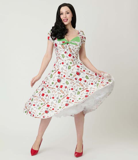1950s Sweetheart Swing Dress