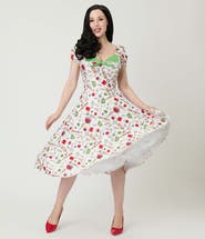 Unique Vintage 1950s Sweetheart Swing Dress