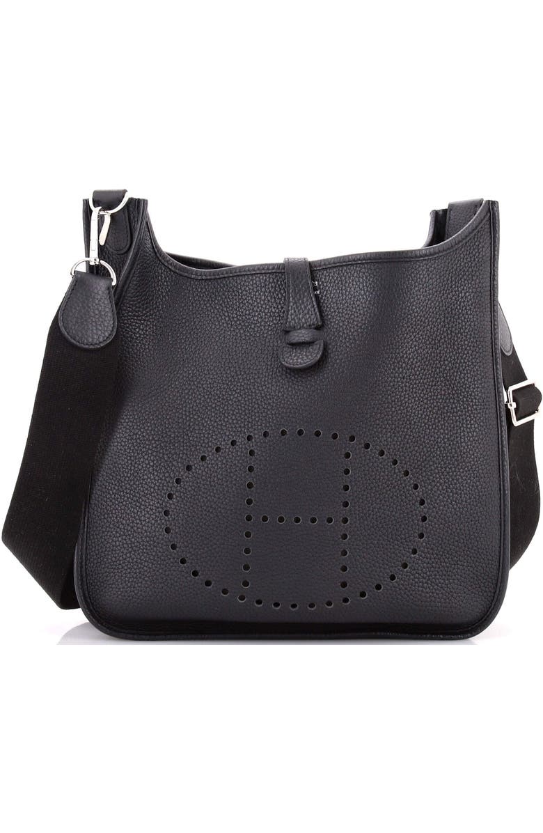 Pre-Owned Hermes Evelyne Bag Gen III Clemence PM, Main, color, Noir