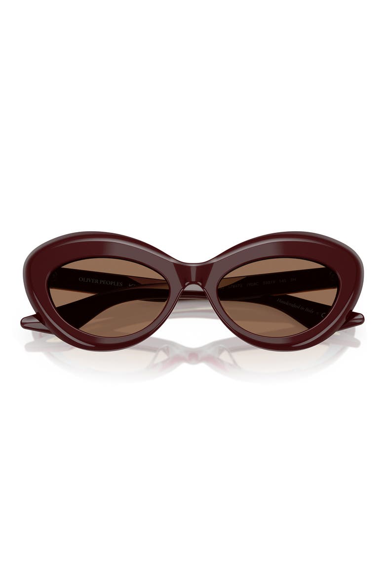 x KHAITE 1968C 53mm Oval Sunglasses, Alternate, color, BURGUNDY