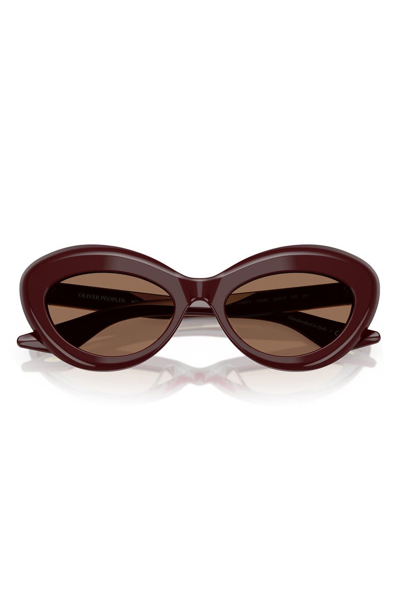 Oliver Peoples x KHAITE 1968C 53mm Oval Sunglasses, Alternate, color, Burgundy