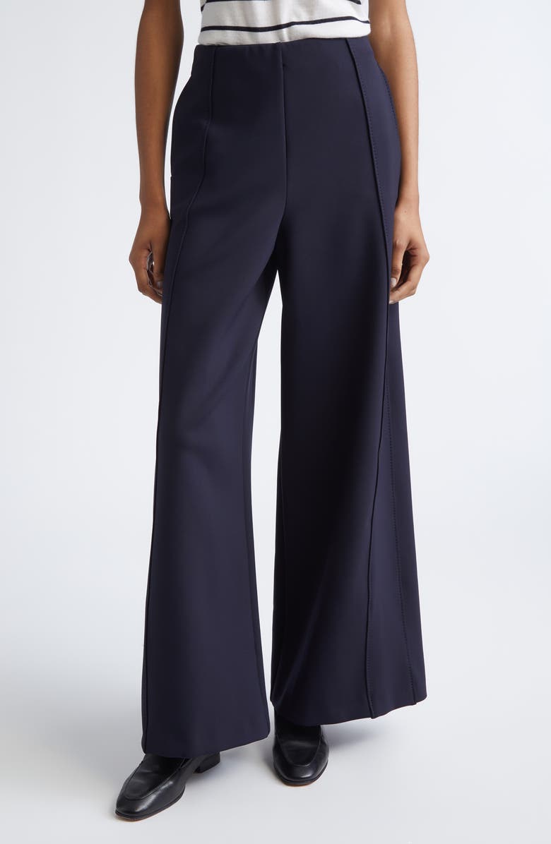 Max Mara Jersey Wide Leg Pants, Main, color, Ultramarine
