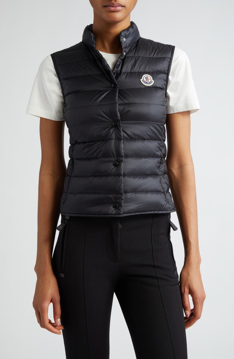 Moncler Liane Quilted Down Puffer Vest, Main, color, Black