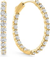 Bliss Diamond 4Ct Diamond Hoops 14k Gold Women's Lab Grown Earrings 30mm Tall