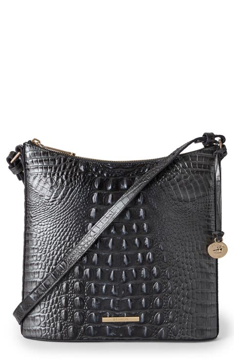 Katie Croc Embossed Leather Crossbody Bag
