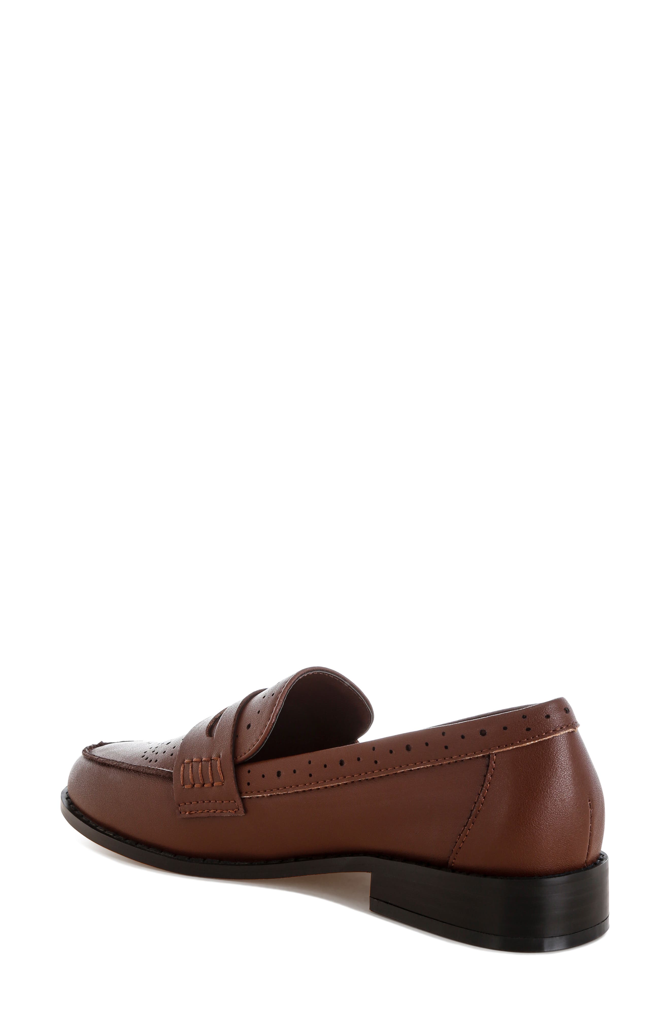 Rag & Co Clotilda Brogue Penny Loafer, Alternate, color, Brown