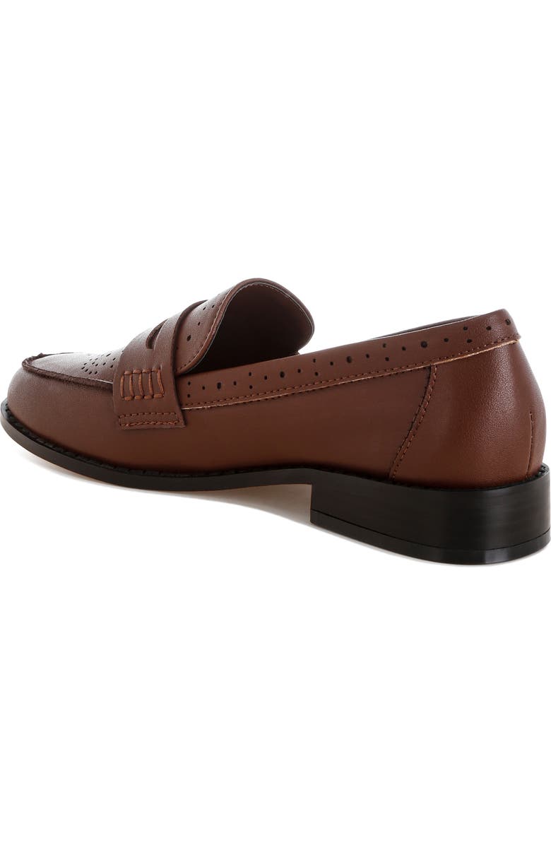 Rag & Co Clotilda Brogue Penny Loafer, Alternate, color, Brown