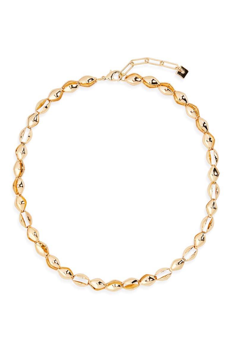 Clamshell Link Chain Necklace, Main, color, GOLD