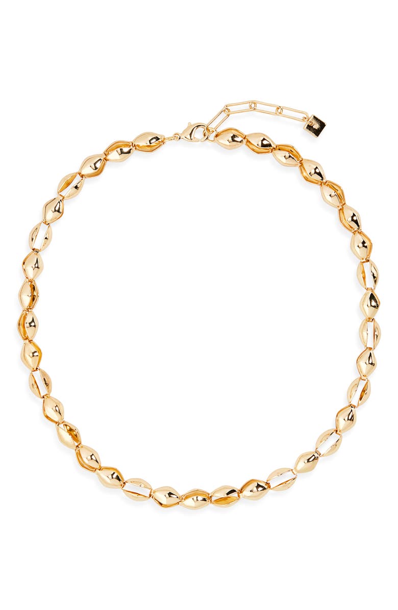 Open Edit Clamshell Link Chain Necklace, Main, color, Gold