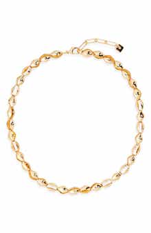 Open Edit Clamshell Link Chain Necklace