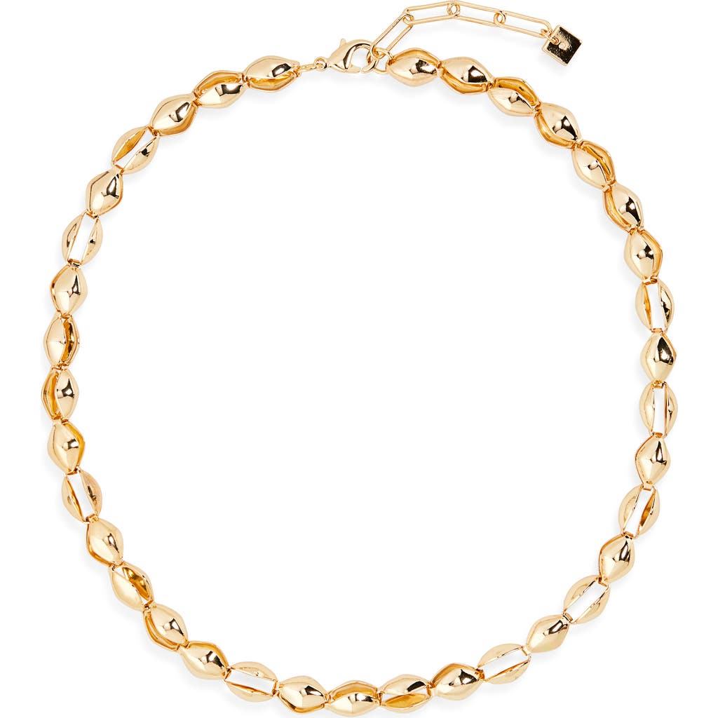 Open Edit Clamshell Link Chain Necklace In Gold