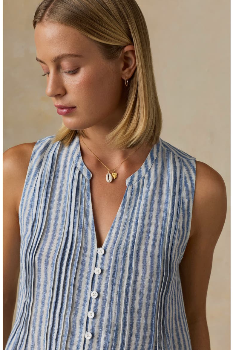 Devin Stripe Linen Minidress, Alternate, color, OCEAN WHISPER